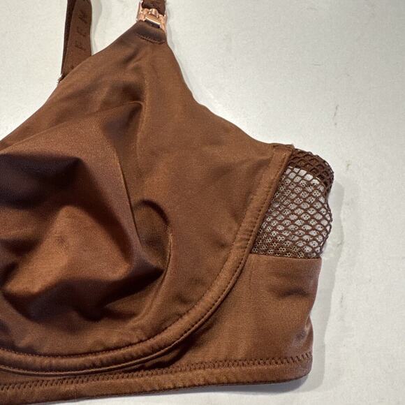 Savage X Fenty Women’s Size 4-6 Brown Wireless Bra Sheer Net Detail - Picture 3 of 10